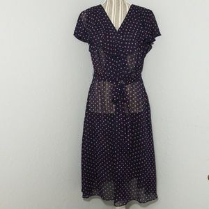Christopher & Banks 12 Blue Pink Polka Dots Dress